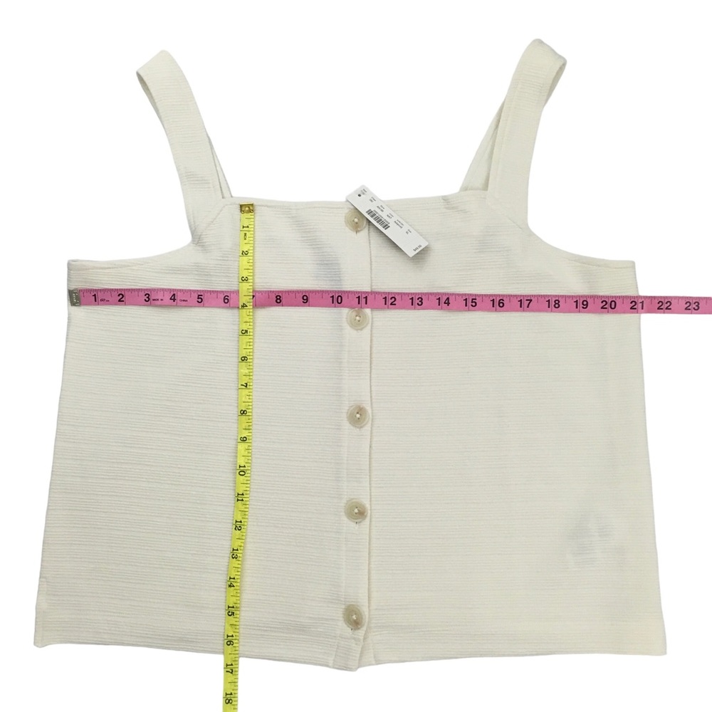 J Crew Textured Button-Front Tank - Picture 3 of 6